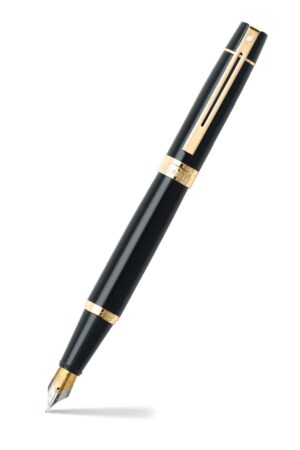 ESTILOGRAFO SERIE 300 NEGRO BRILLANTE GANCHO DORADO