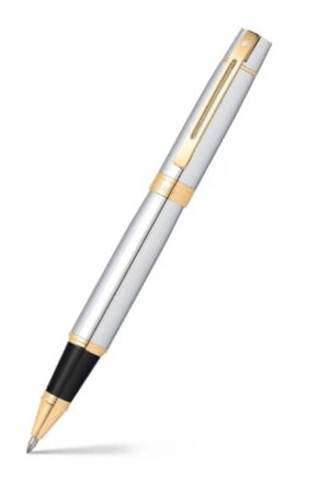 SHEAFFER ROLLERBALL SERIE 300 CROMO CEPILLADO GANCHO DORADO